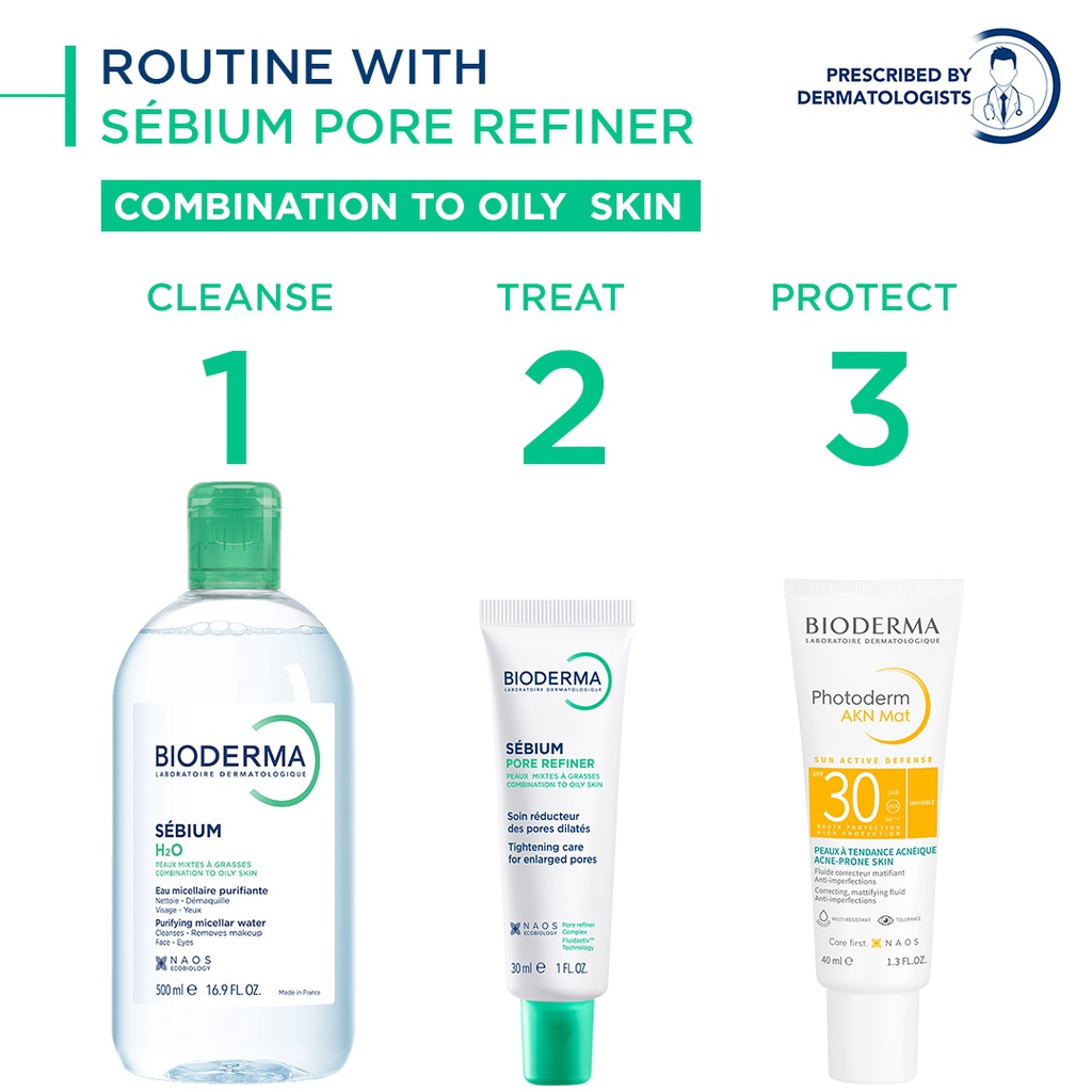 Bioderma Sebium Pore Refiner Pore Treatment Moisturizer (Oily to Acne-Prone Skin) - 30 ml
