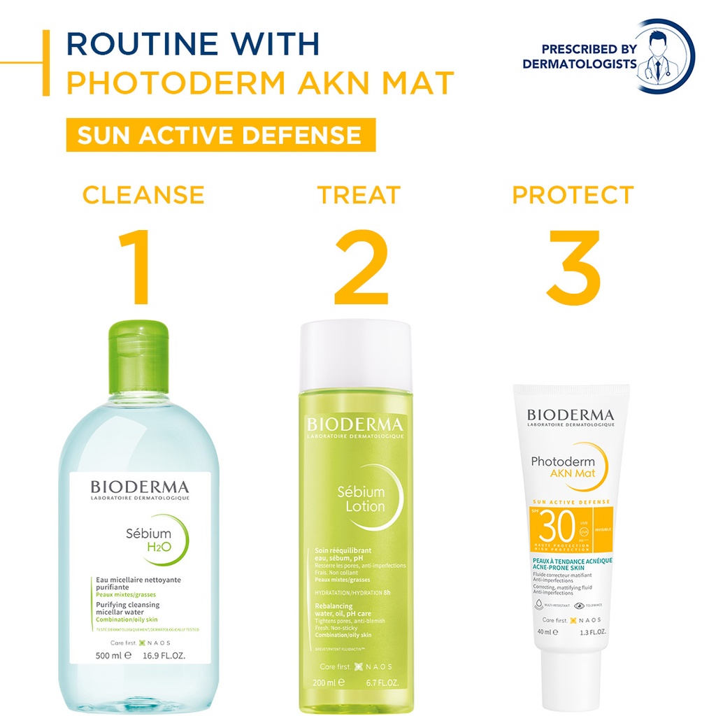 Bioderma Photoderm AKN Mat SPF 30 High Protection Anti-blemish Sunscreen for Face (Acne-prone Skin) - 40 ml