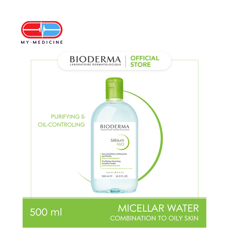 Bioderma Sebium H2O Purifying Micellar Water (Facial Non-Rinse Cleanser for Oily, Acne-Prone Skin)