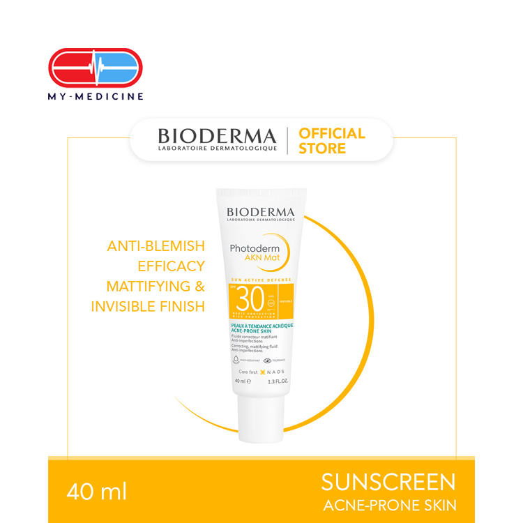 Bioderma Photoderm AKN Mat SPF 30 High Protection Anti-blemish Sunscreen for Face (Acne-prone Skin) - 40 ml