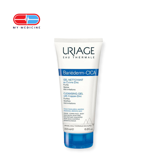 Uriage Bariederm Cleansing Cica-Gel for Weakend, Irritated Skin 200 ml