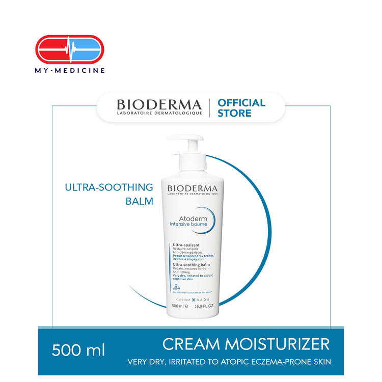 Bioderma Atoderm Intensive Baume Ultra-soothing Ultra-nourishing Anti-itching Moisturizer/ Cream (Very Dry, Irritated to Atopic Sensitive Skin) (500 ml)