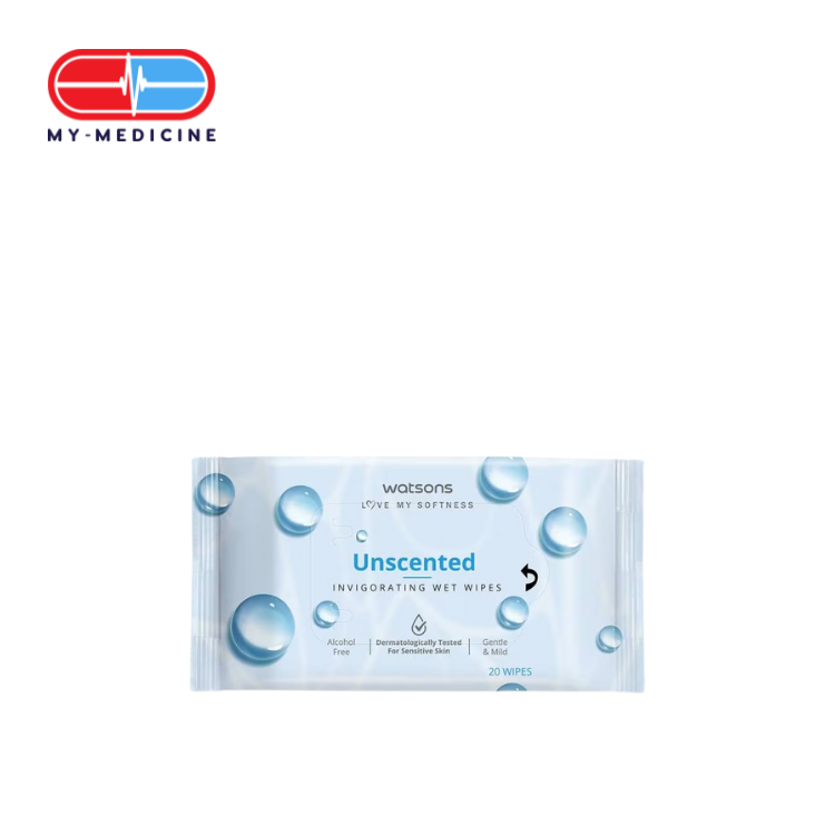 Watsons Unscented Invigorating Wet Wipes (10's)