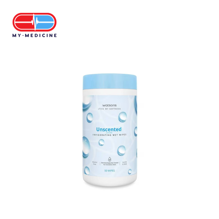 Watsons Unscented Invigorating Wet Wipes (50's)
