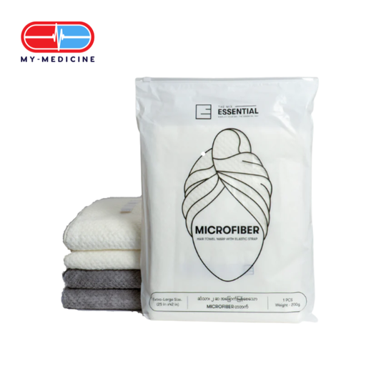 [CP050082] The Mix Essential Microfiber Hair Towel Wrap with elastic strap (White)