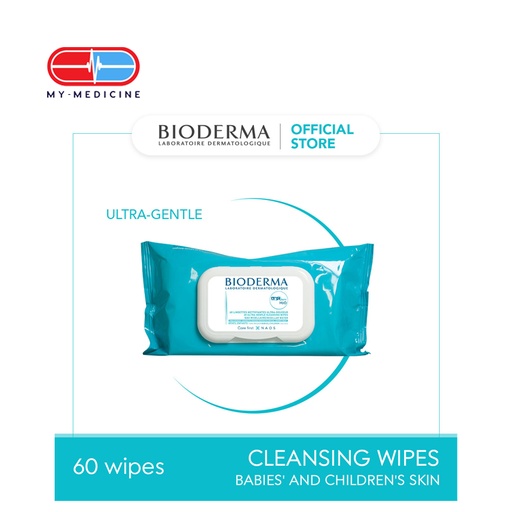 [CP040120] Bioderma ABCDerm Baby Ultra-Gentle Non-Rinse Micellar Cleansing Tissue - 60 Packs