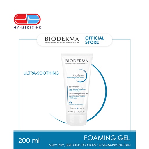 [CP040052] Bioderma Atoderm Intensive Gel Moussant Ultra-Nourishing Face & Body Cleansing Facial Foam (Very Dry, Sensitive Skin) - 200 ml