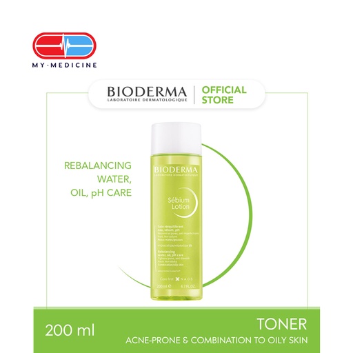 [CP040147] Bioderma Sebium Lotion Hydrating and Mattifying Toner (Combination to Oily, Acne-prone Skin) - 200 ml