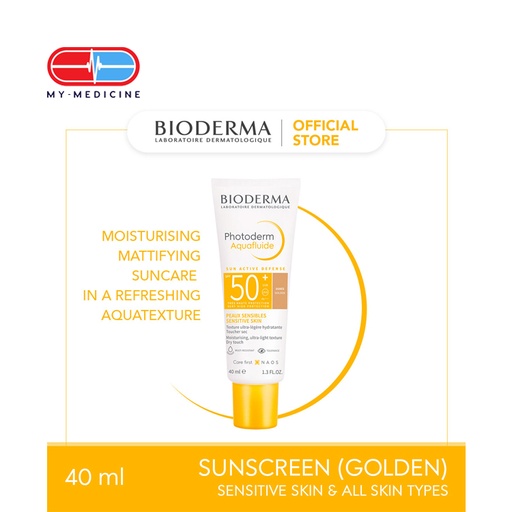 Bioderma Photoderm Aquafluide SPF50+ Moisturizing Mattifying Sunscreen in a Refreshing Aqua-texture (All Skin Types including Sensitive Skin) - 40 ml