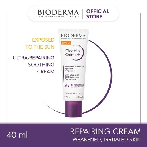 [CP040331] Bioderma Cicabio Crème + SPF 50+ Wound Healing, Repairing, Soothing Cream- 40 ML